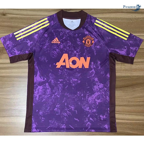 Maglia Calcio Manchester United Formazione Viola 2020-2021