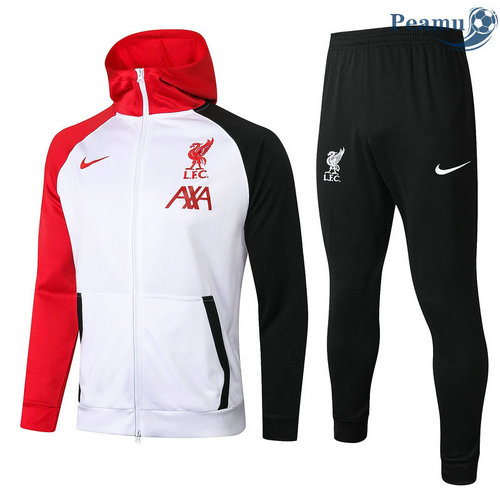 Tuta Calcio - Felpa con cappuccio Liverpool Bianca 2020-2021