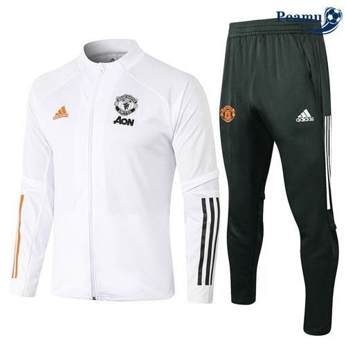 Tuta Calcio - Giacca Manchester United Bianca 2020-2021