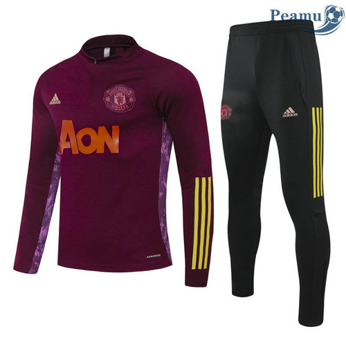 Tuta Calcio Manchester United Jujube Rosso champions league 2020-2021