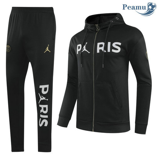 Tuta Calcio - Felpa con cappuccio Jordan PSG Nero 2020-2021