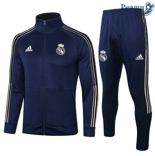 Tuta Calcio - Giacca Real Madrid Blu Navy Collo Alto 2020-2021