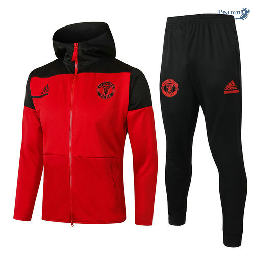 Tuta Calcio - Felpa con cappuccio Manchester United Bambino Rosso 2020-2021