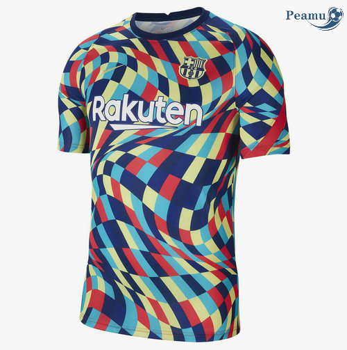 Maglia Calcio Barcellona Pre-Match Blu/Rosso/Giallo 2021-2022