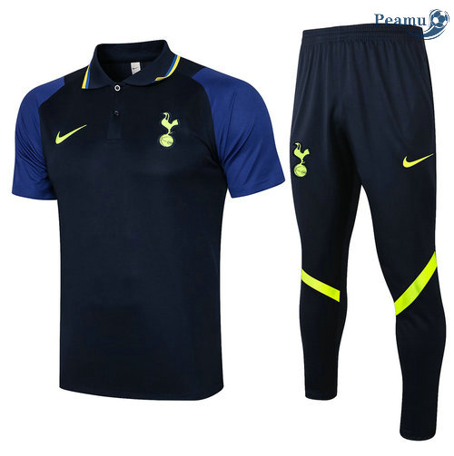 Kit Maglia Formazione Tottenham Hotspur Polo + Pantalonii Blu Navy 2021-2022