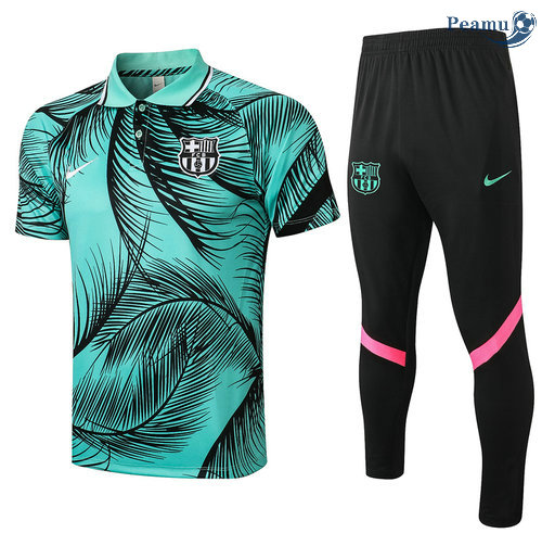 Kit Maglia Formazione Barcellona Polo + Pantalonii Vert 2021-2022