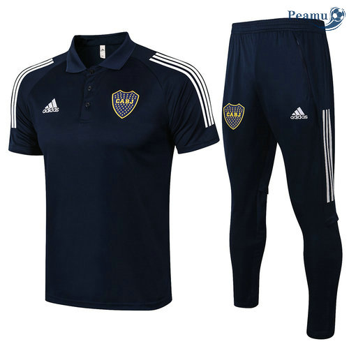 Kit Maglia Formazione Boca Juniors Polo + Pantalonii Blu Navy 2021-2022
