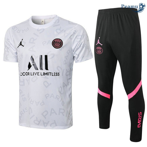 Kit Maglia Formazione PSG Jordan + Pantalonii Bianca ALL 2021-2022