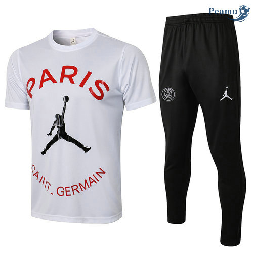 Kit Maglia Formazione PSG Jordan + Pantalonii Bianca 2021-2022