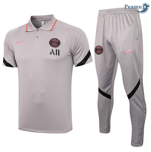 Kit Maglia Formazione PSG polo + Pantalonii grigio chiaro 2021-2022