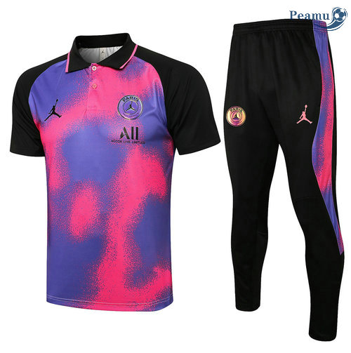 Kit Maglia Formazione PSG Jordan Polo + Pantalonii Rosa 2021-2022