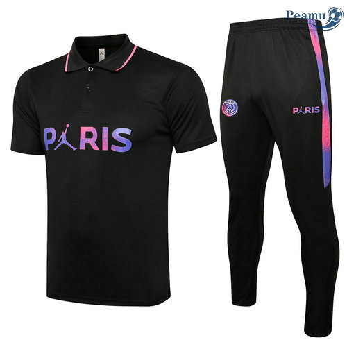 Kit Maglia Formazione PSG Jordan Paris POLO + Pantalonii Nero 2021-2022