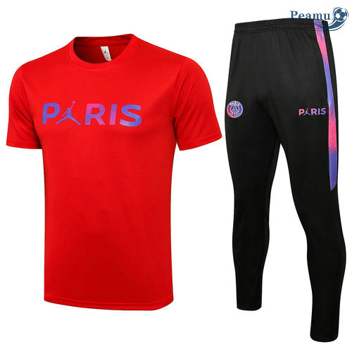 Kit Maglia Formazione Paris PSG Jordan + Pantalonii Rosso 2021-2022