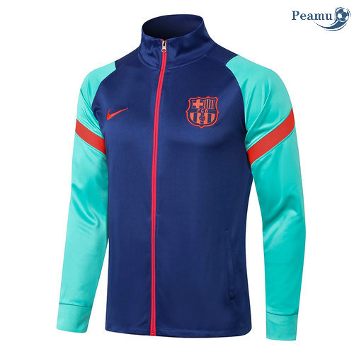 Giacca Calcio Barcellona Blu/Vert 2021-2022