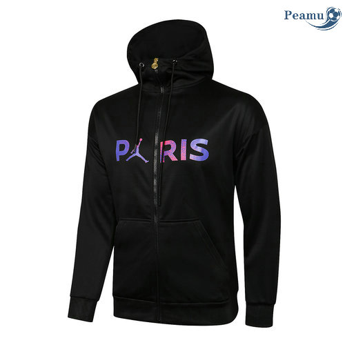 Giacca Con Cappuccio PSG Jordan Nero 2021-2022