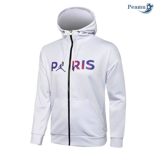 Giacca Con Cappuccio PSG Jordan Bianca 2021-2022