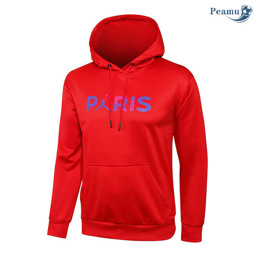 Giacca Con Cappuccio PSG Jordan Paris Rosso 2021-2022
