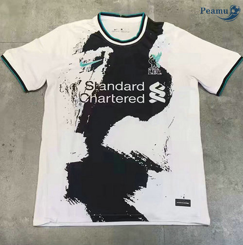 Maglia Calcio Liverpool Formazione Nero/Bianca 2021-2022
