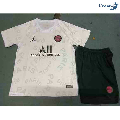 Maglia Calcio PSG Paris Bambino Bianca Formazione Suit 2021-2022
