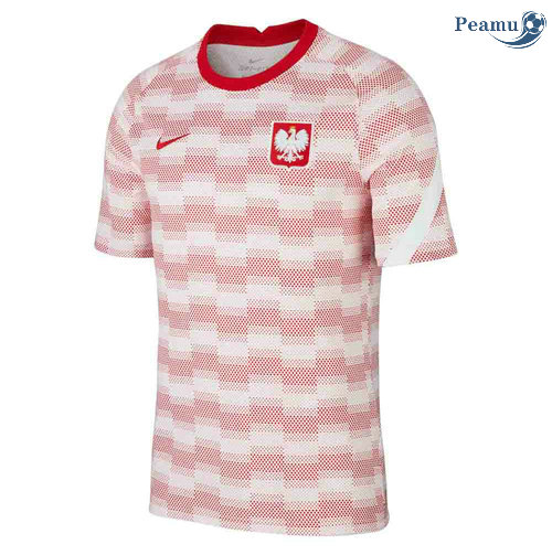 Maglia Calcio Polonia Pre-Match Formazione Bianca 2020-2021