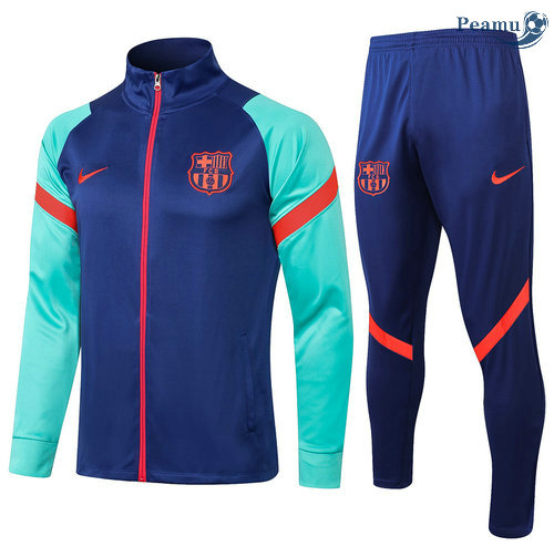 Tuta Calcio - Giacca Barcellona Blu/Vert 2021-2022