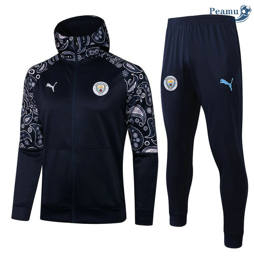 Tuta Calcio - Felpa con cappuccio Manchester City Blu Navy 2021-2022