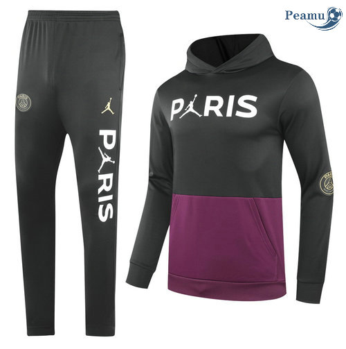 Tuta Calcio - Felpa con cappuccio PSG Bordeaux/Nero 2021-2022