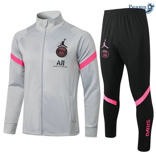 Tuta Calcio - Giacca PSG Jordan grigio chiaro 2021-2022