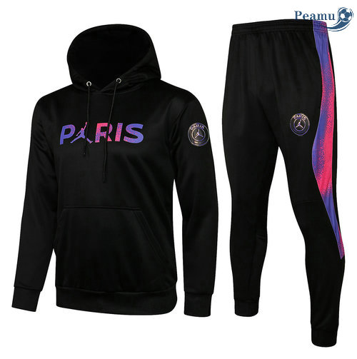 Tuta Calcio - Felpa con cappuccio 2021-2022 Jordan PSG Nero