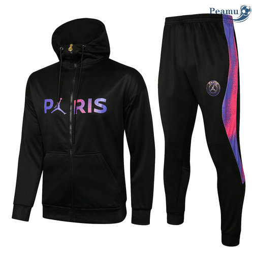 Tuta Calcio - Felpa con cappuccio PSG Jordan Nero 2021-2022