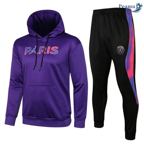 Tuta Calcio - Felpa con cappuccio PSG Jordan Blu 2021-2022