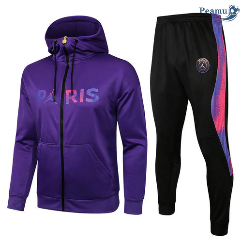Tuta Calcio - Felpa con cappuccio 2021-2022 PSG Jordan Blu