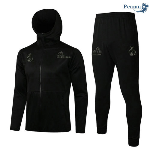 Tuta Calcio - Felpa con cappuccio Real Madrid Nero 2021-2022