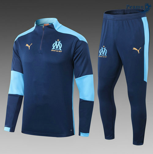 Tuta Calcio Marsiglia Bambino Blu Navy 2021-2022