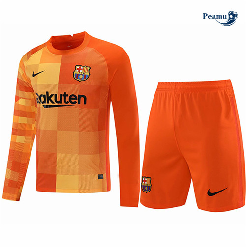 Maglia Calcio Barcellona Portiere Kit Manica lunga Arancia 2021-2022