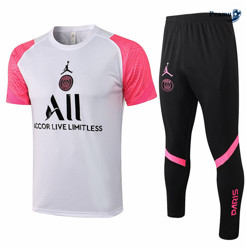 Kit Maglia Formazione Jordan PSG + Pantalonii Bianca/Rosa 2021-2022
