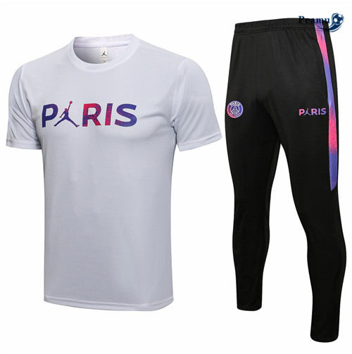 Kit Maglia Formazione Jordan PSG + Pantalonii Bianca Paris 2021-2022