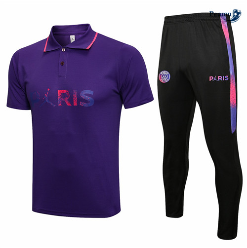 Kit Maglia Formazione Jordan PSG Paris POLO + Pantalonii Viola 2021-2022