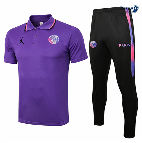 Kit Maglia Formazione Jordan PSG POLO + Pantalonii Viola 2021-2022