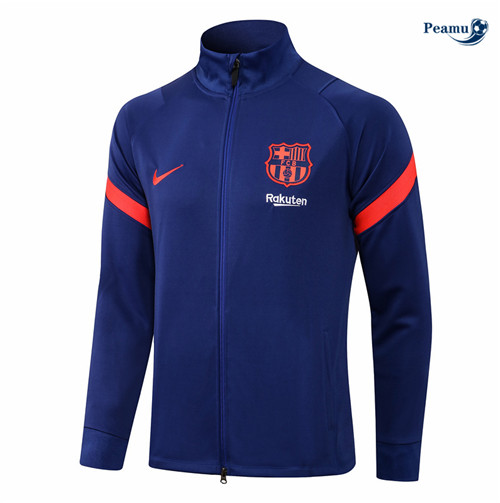 Giacca Calcio Barcellona Blu Col Haut 2021-2022