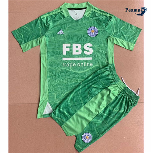 Maglia Calcio Leicester City Bambino Portiere Verde 2021-2022