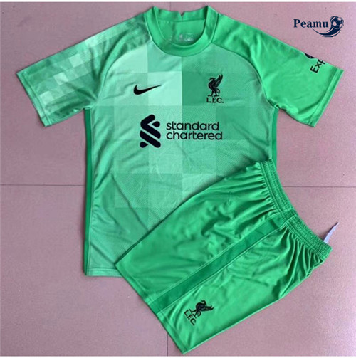 Maglia Calcio Liverpool Bambino Portiere Verde 2021-2022