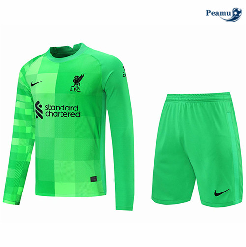Maglia Calcio Liverpool Portiere Kit Manica lunga Verde 2021-2022