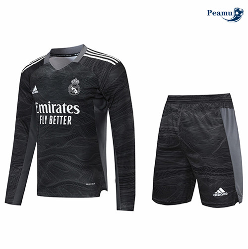 Maglia Calcio Real Madrid Portiere Kit Manica lunga Nero 2021-2022