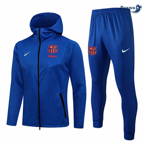 Giacca Tuta Calcio - Felpa con cappuccio Barcellona Blu 2021-2022