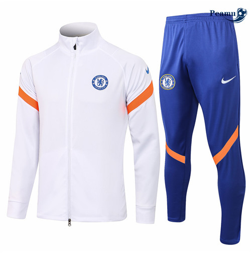 Tuta Calcio - Giacca Chelsea Bianca Col Haut 2021-2022
