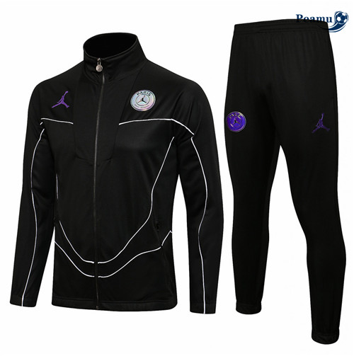 Tuta Calcio - Giacca Jordan PSG Nero Col Haut 2021-2022