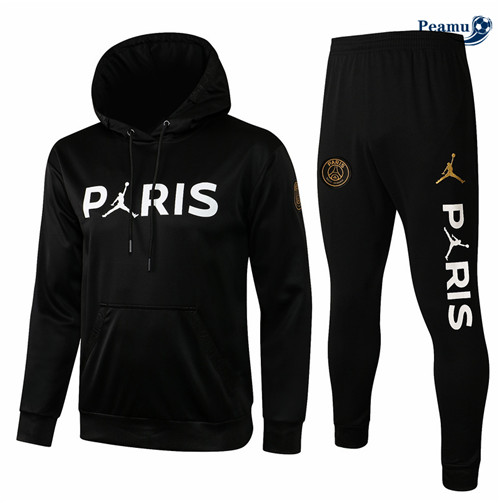 Tuta Calcio - Felpa con cappuccio Jordan PSG Nero/Bianca 2021-2022