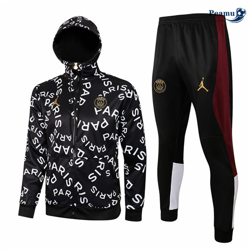Tuta Calcio - Felpa con cappuccio Jordan PSG Paris Nero 2021-2022
