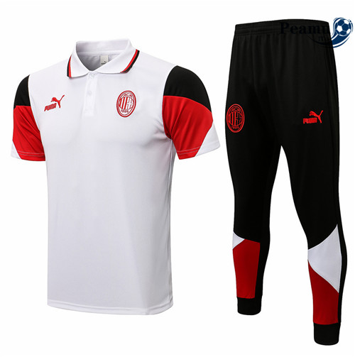 Kit Maglia Formazione Polo AC Milan + Pantalonii Blanc 2021-2022